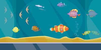 acquario banner uomo orizzontale, stile cartone animato vettore