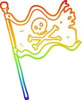 bandiera dei pirati del disegno della linea sfumata arcobaleno vettore