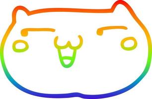 arcobaleno gradiente linea disegno cartone animato faccia di gatto vettore