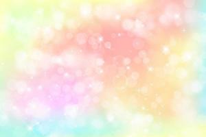 sfondo fantasia arcobaleno. illustrazione olografica in colori pastello. cielo multicolore luminoso con stelle. illustrazione vettoriale