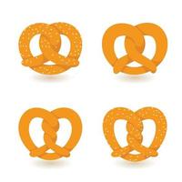 set di icone pretzel, stile piatto vettore