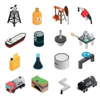 icone 3d isometriche dell'industria petrolifera vettore