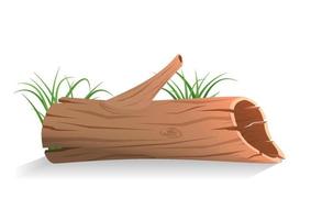illustrazione di legname con erba vettore