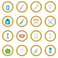 cerchio delle icone del dentista vettore