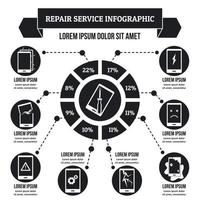 concetto di infografica servizio di riparazione, stile semplice vettore