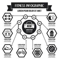 concetto di infografica fitness, stile semplice vettore