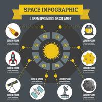 concetto di infografica spaziale, stile piatto vettore