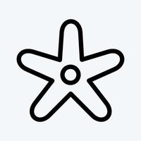 icona stella marina. adatto per il simbolo dei frutti di mare. stile di linea. design semplice modificabile. vettore del modello di progettazione. semplice illustrazione