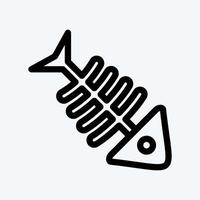 icona lisca di pesce. adatto per il simbolo dei frutti di mare. stile di linea. design semplice modificabile. vettore del modello di progettazione. semplice illustrazione