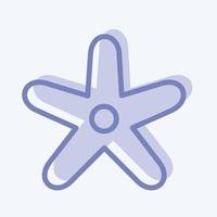 icona stella marina. adatto per il simbolo dei frutti di mare. stile bicolore. design semplice modificabile. vettore del modello di progettazione. semplice illustrazione