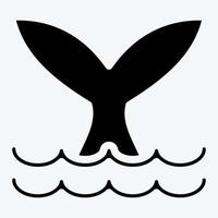 icona balena. adatto per il simbolo dei frutti di mare. stile glifo. design semplice modificabile. vettore del modello di progettazione. semplice illustrazione
