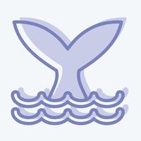 icona balena. adatto per il simbolo dei frutti di mare. stile bicolore. design semplice modificabile. vettore del modello di progettazione. semplice illustrazione