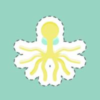 linea di adesivi tagliati oktopus. adatto per il simbolo dei frutti di mare. design semplice modificabile. vettore del modello di progettazione. semplice illustrazione