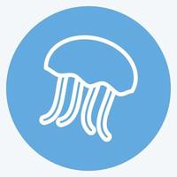 icona medusa. adatto per il simbolo dei frutti di mare. stile occhi azzurri. design semplice modificabile. vettore del modello di progettazione. semplice illustrazione