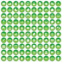 100 icone madre e figlio impostano un cerchio verde vettore