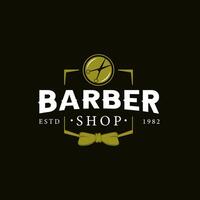 modello di logo classico del negozio di barbiere vettore