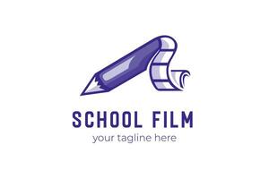 modello di logo moderno film scolastico vettore