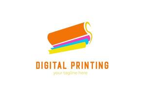 logo di stampa digitale moderno con colori carini vettore
