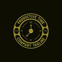 distintivo del logo del tempo produttivo vettore
