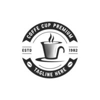 modello di logo premium tazza di caffè distintivo vettore