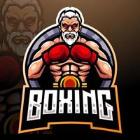 design della mascotte del logo esport di boxe vettore