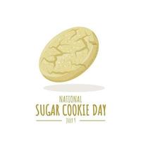 illustrazione vettoriale, biscotto di zucchero isolato su sfondo bianco, come banner o poster, giornata nazionale dei biscotti di zucchero. vettore