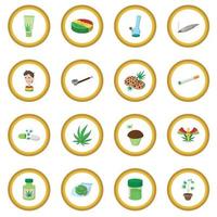 cerchio icona marijuana medica vettore