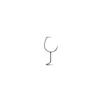 modello icona linea bicchiere di vino. illustrazione di stile di illustrazione di tendenza piatta di un design moderno del logo vettore
