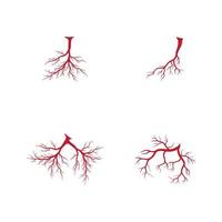 vene umane, disegno dei vasi sanguigni rossi e illustrazione vettoriale delle arterie isolate