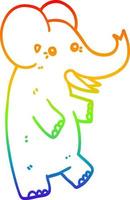elefante del fumetto di disegno a tratteggio sfumato arcobaleno vettore