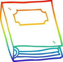 libro chiuso del fumetto del disegno della linea del gradiente dell'arcobaleno vettore