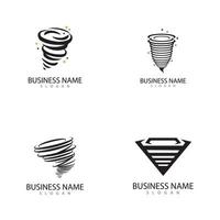 logo tornado e icona tempesta illustrazione vettoriale design