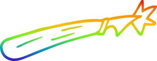 Coltello artigianale per cartoni animati con disegno a tratteggio sfumato arcobaleno vettore