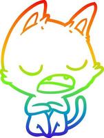 arcobaleno gradiente di disegno gatto parlante cartone animato vettore
