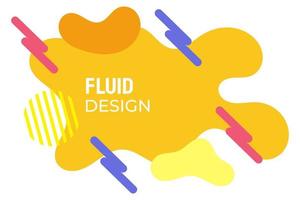design fluido giallo con belle linee geometriche e colori vivaci. adatto per sfondo, web, copertina, banner, presentazione, ecc. vettore