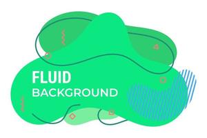 sfondo fluido verde con bei contorni, quadrati e cerchi vettore