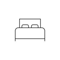 letto, camera da letto icona linea sottile illustrazione vettoriale modello logo. adatto a molti scopi.