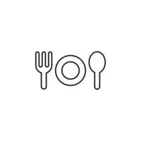 ristorante, cibo, cucina icona linea sottile illustrazione vettoriale modello logo. adatto a molti scopi.