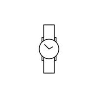 orologio, orologio da polso, orologio, tempo icona linea sottile illustrazione vettoriale modello logo. adatto a molti scopi.