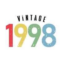 vintage 1998, nato nel 1998 design tipografico di compleanno vettore