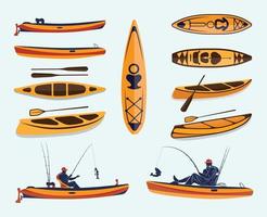 barca da pesca e illustrazione di canoa clip art migliore collezione di design con vettore gratuito, canoa creativa e barca da pesca.