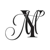 ym, mio, logo del monogramma. icona della firma calligrafica. monogramma del logo del matrimonio. simbolo del monogramma moderno. logo delle coppie per il matrimonio vettore