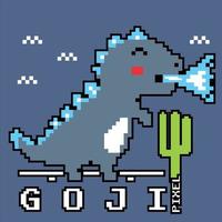 disegno pixel godzila vettore