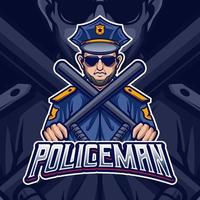 disegno del modello di logo della mascotte della polizia vettore