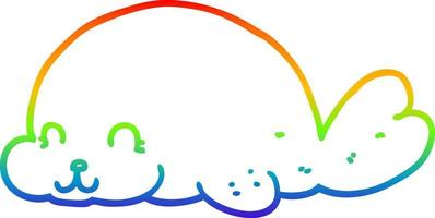 arcobaleno gradiente linea disegno simpatico cartone animato sigillo vettore