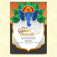 celebrare l'evento poster di Ganesh Chaturthi vettore