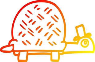caldo gradiente disegno cartone animato tartaruga divertente vettore