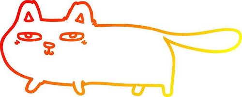 caldo gradiente linea disegno cartone animato gatto furbo vettore