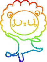 arcobaleno gradiente linea disegno cartone animato danza del leone vettore