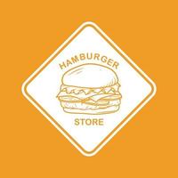 concetto di logo hamburger per il tuo negozio vettore